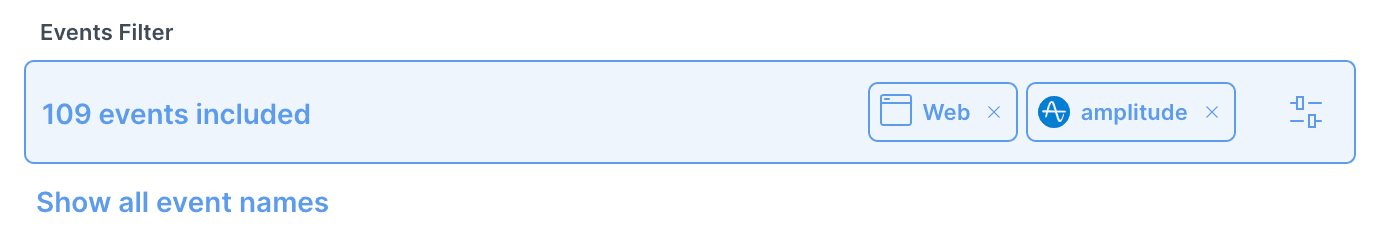 Publishing filter to publish only events sent from Web to Amplitude